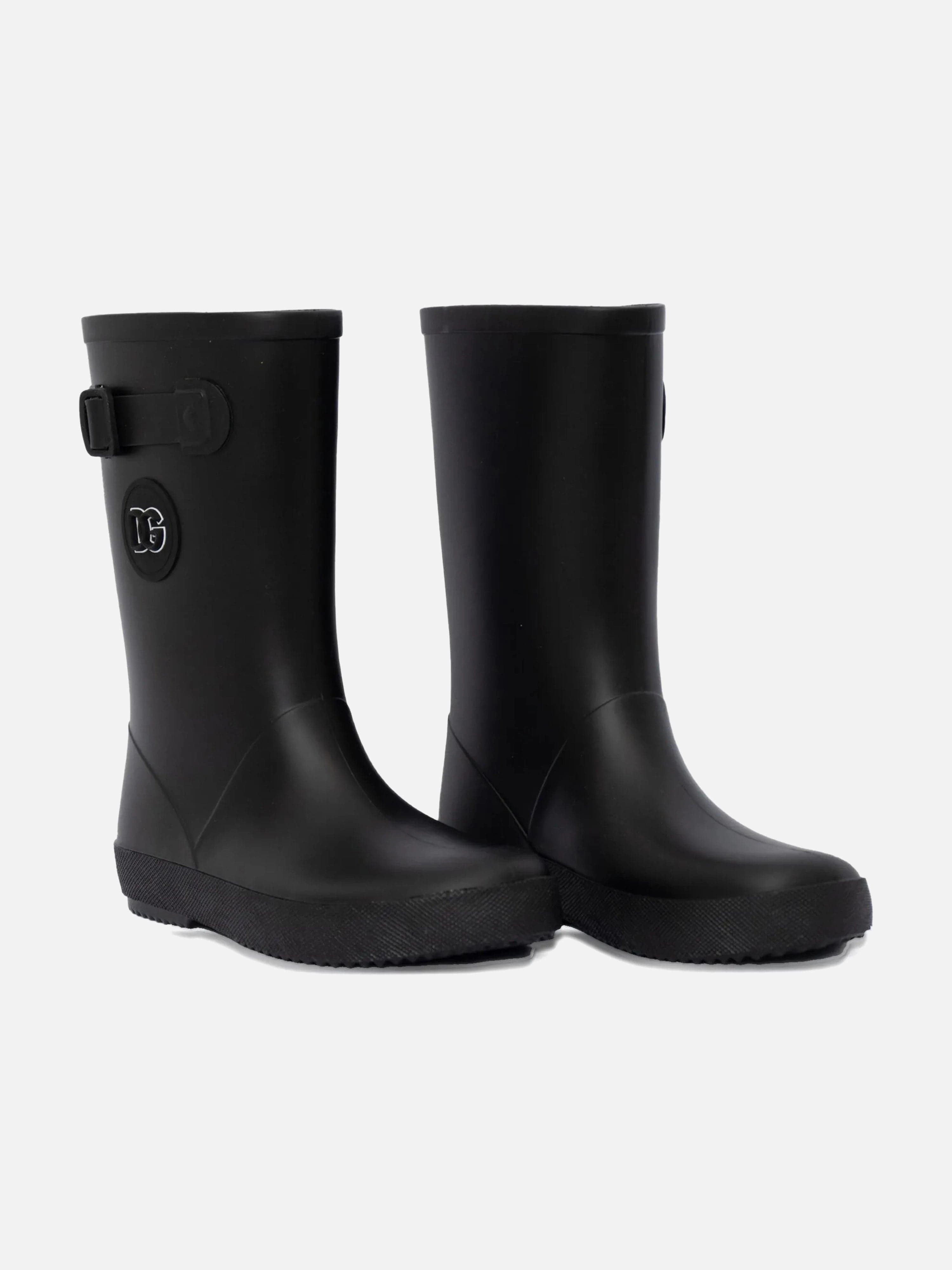 Dolce & Gabbana Kids Logo Rain Boots in Black Astm F2413 Boots