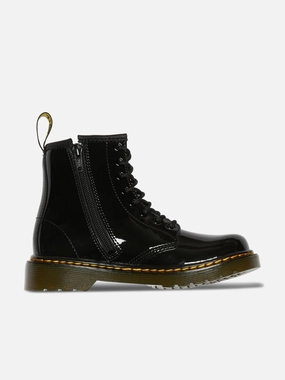 Dr Martens Kids 1460 Patent Leather Lace Up  Boots in Black High Top Hiking Boots