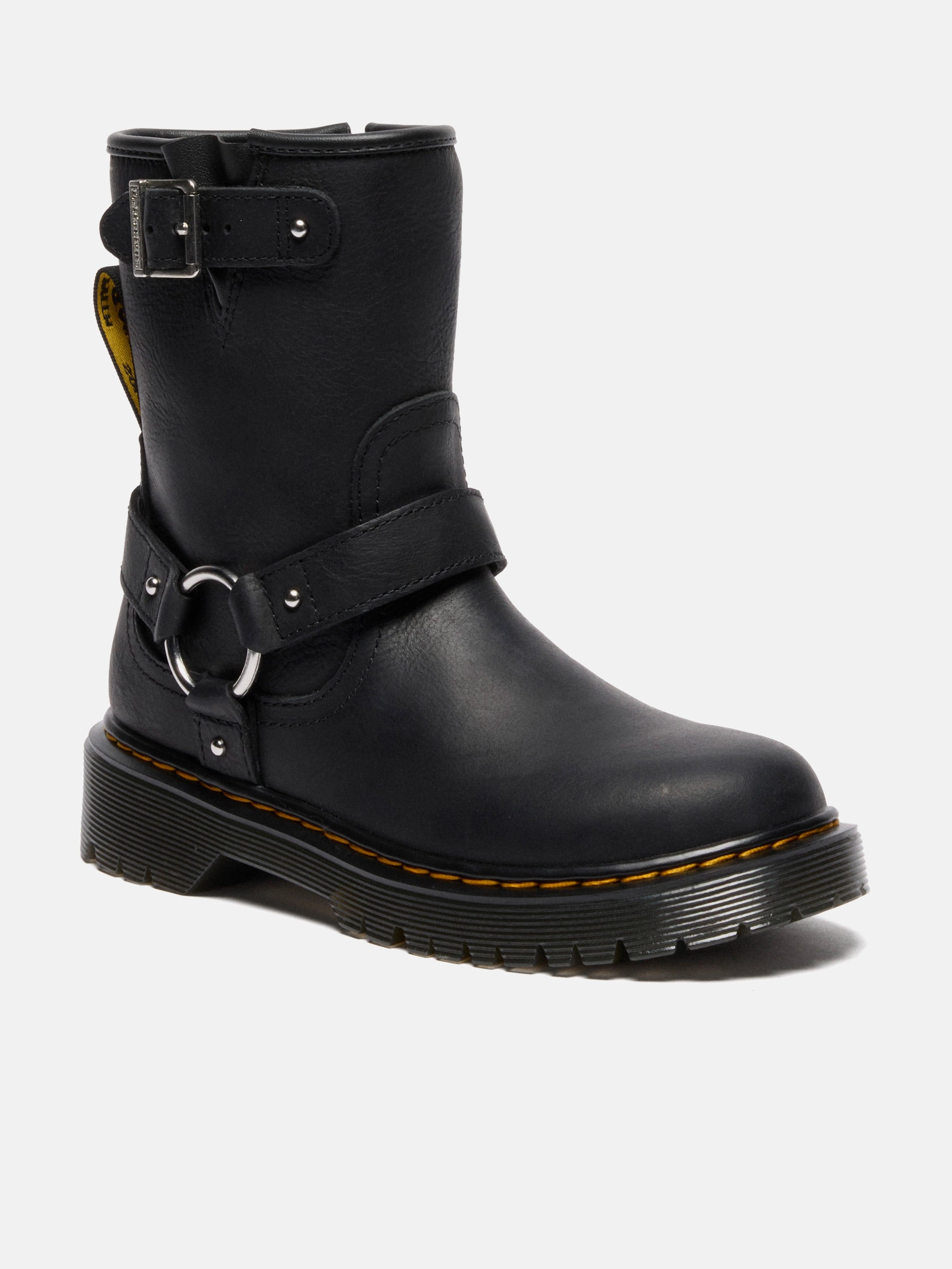 Dr Martens Kids Genaya Leather Rigger Boots in Black Best Boots For Work