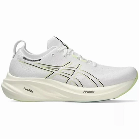 Men's Asics Gel-Nimbus 26, White/Birch, 13 D Medium Asics Shoes Indoor