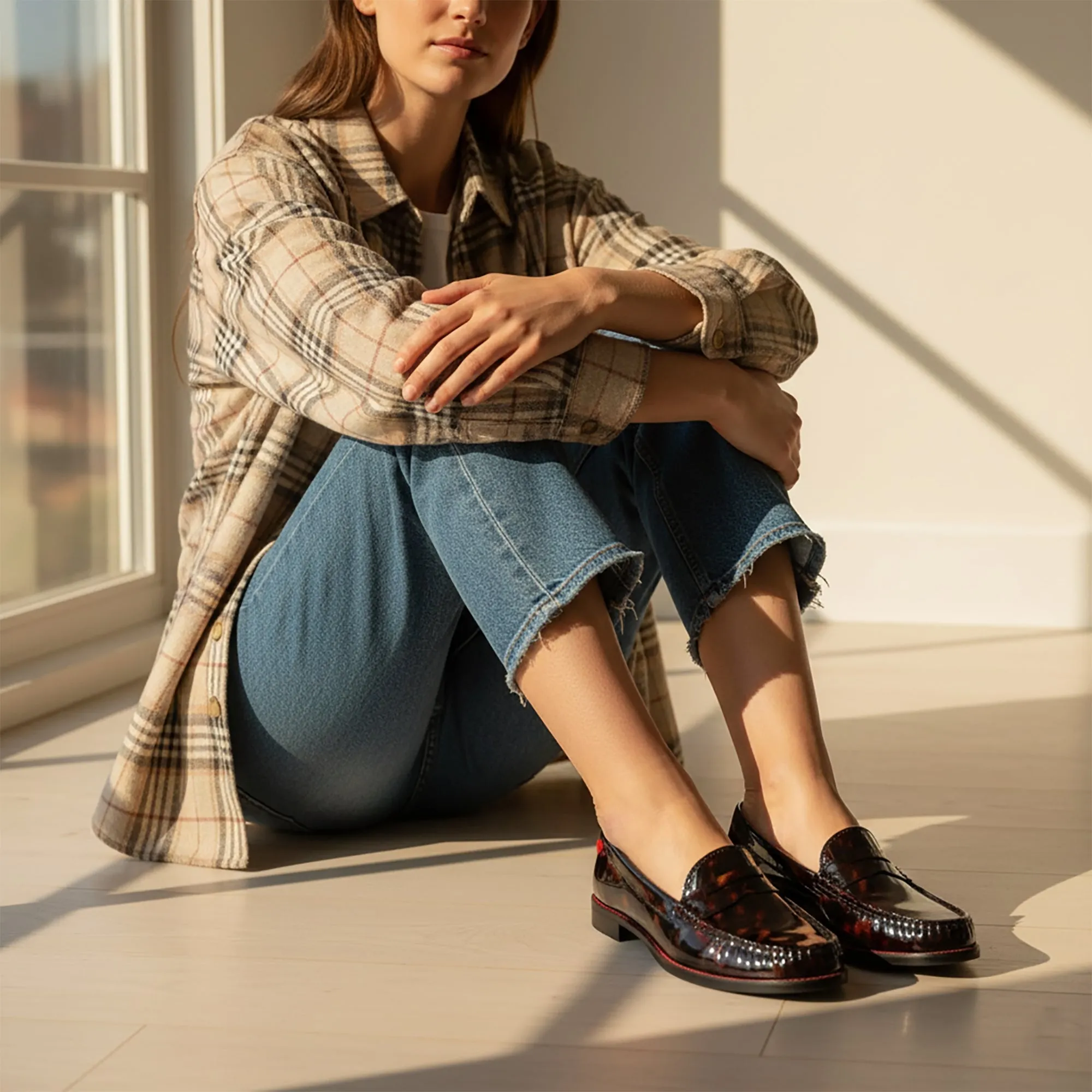 East Village, Women Tan Suede Loafers