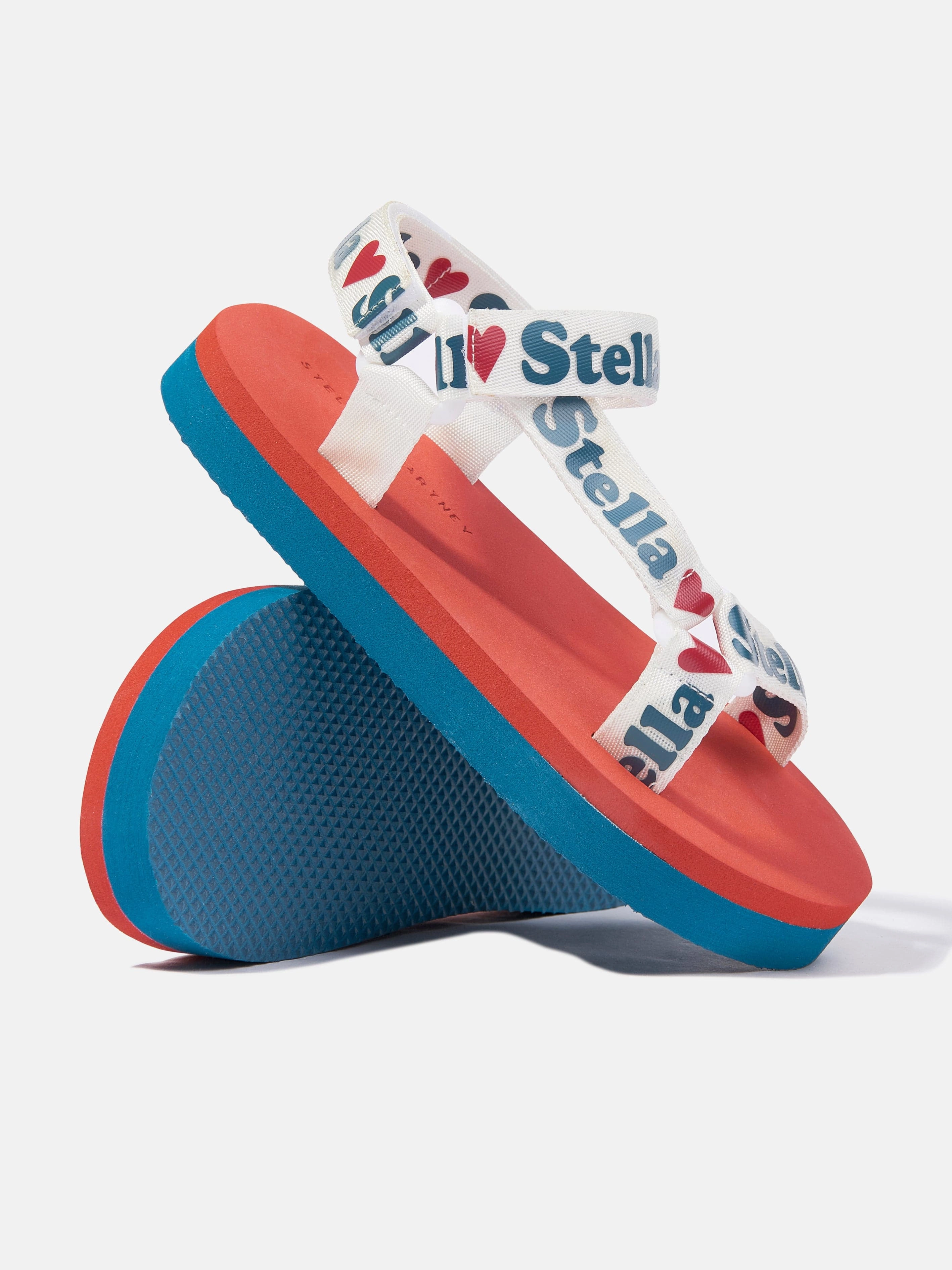 Pearl Sandals Heels Stella McCartney Girls Logo Tape Sandals in Multicolour