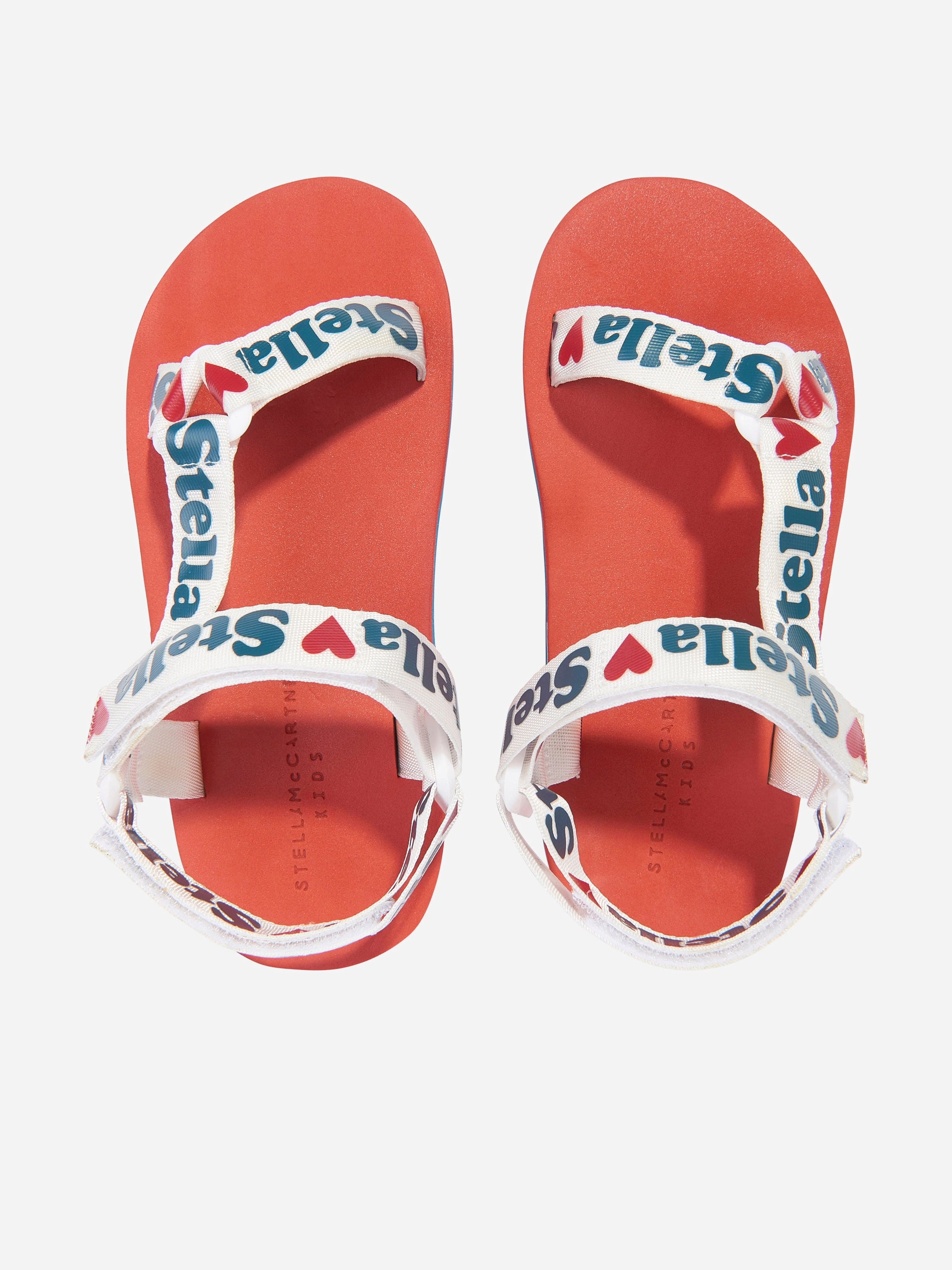 Stella McCartney Girls Logo Tape Sandals in Multicolour Sandals At Shoe Dept