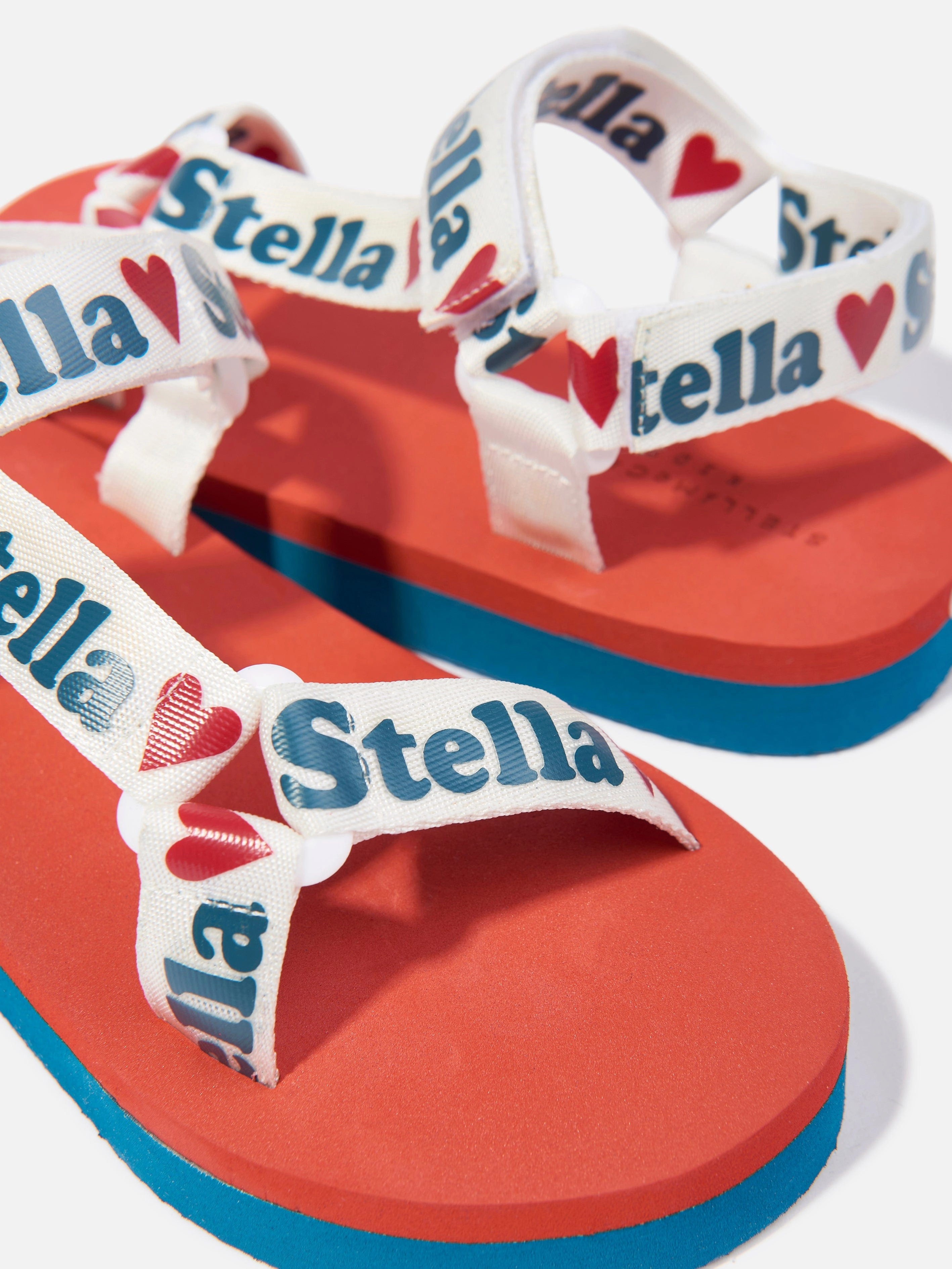 Stella McCartney Girls Logo Tape Sandals in Multicolour Sandals That Hide Toes