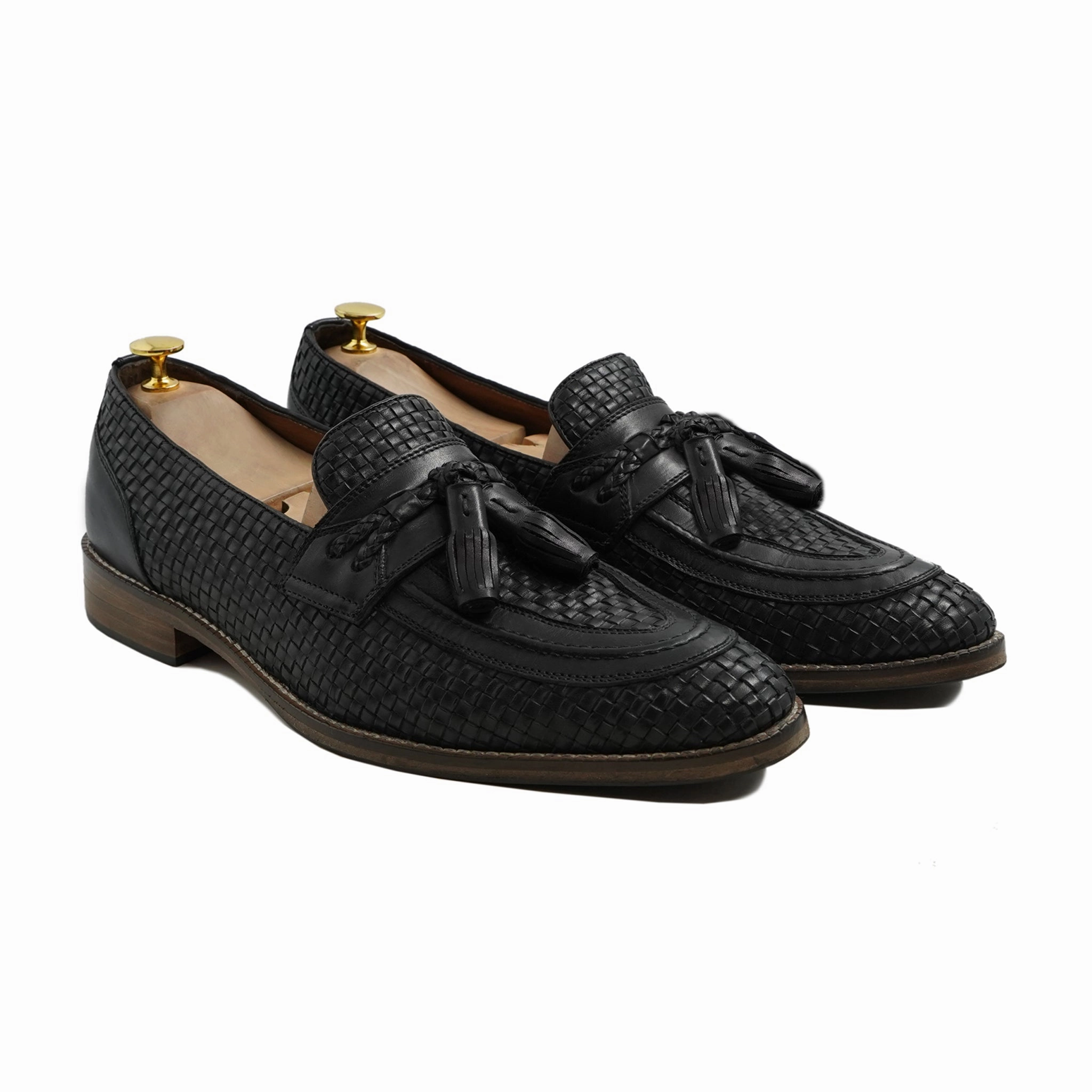 Barlata - Men's Black Hand Woven Calf Leather Loafer Elaina Loafers