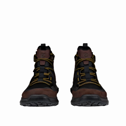 Sticky Rubber Hiking Shoes ECCO Men's Ult-Trn Mid Waterproof Boot - Mocha/Black