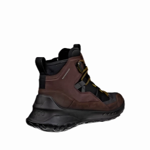 ECCO Men's Ult-Trn Mid Waterproof Boot - Mocha/Black Best Hiking Shoes For Metatarsalgia
