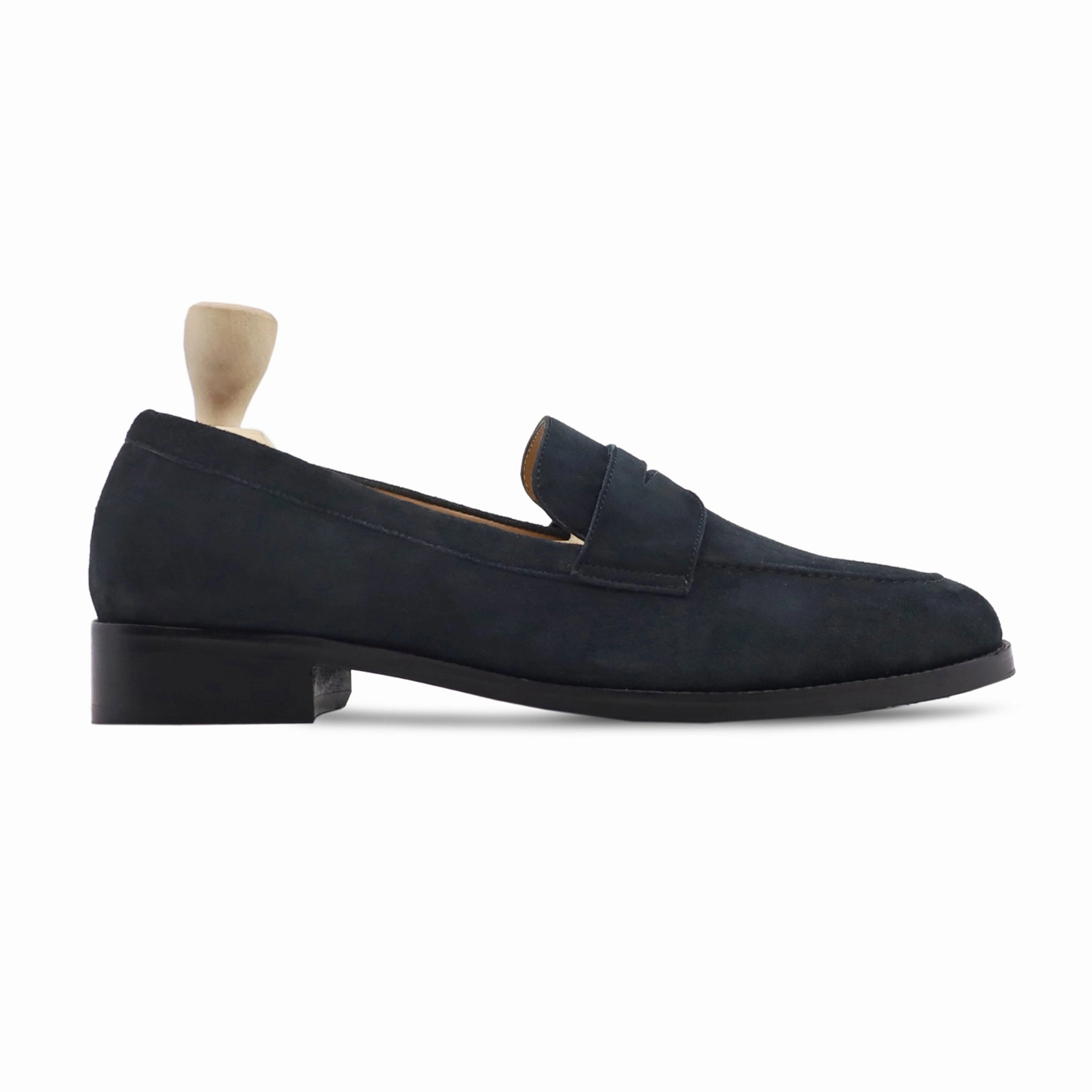 Awas - Navy Blue Kid Suede Loafer Best Suede Loafers