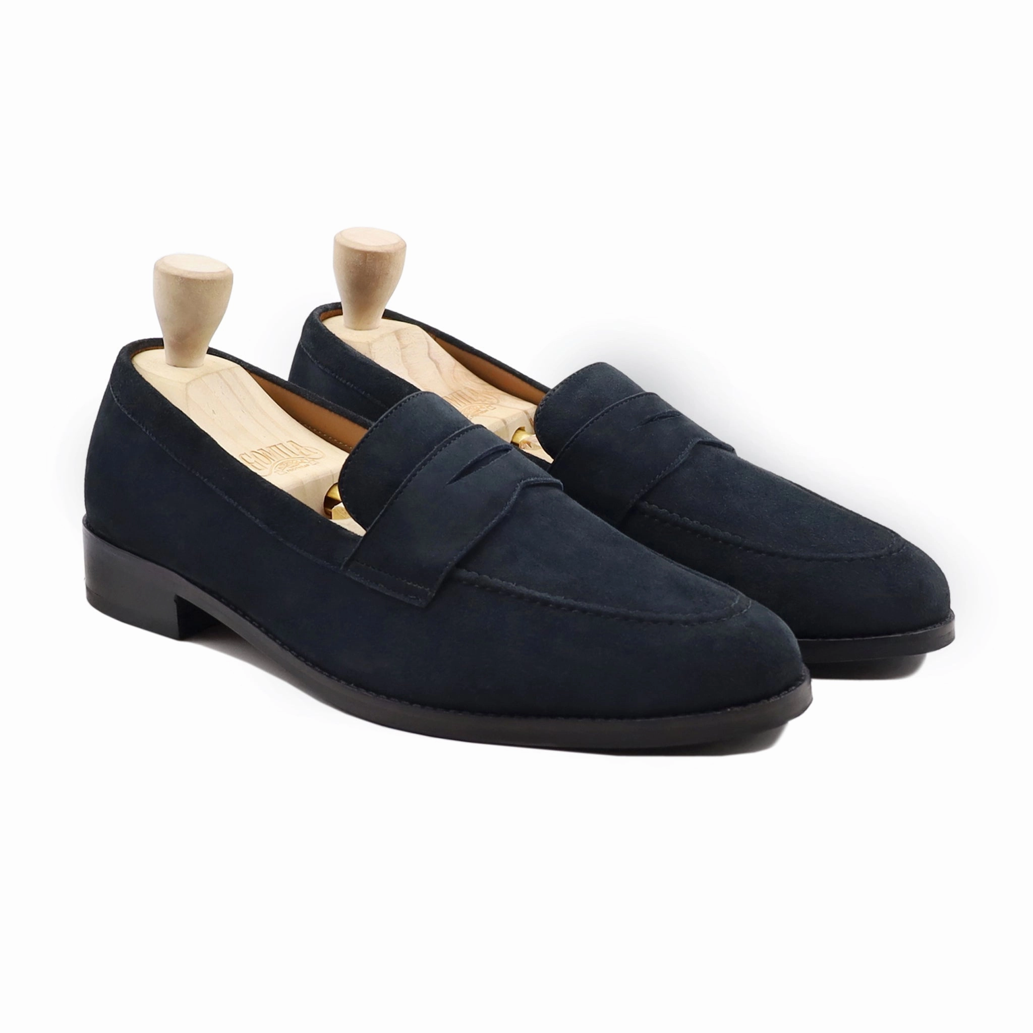Business Loafers Awas - Navy Blue Kid Suede Loafer