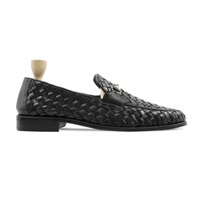 J Crew Loafers Engabreen - Men's Black Hand Woven Calf Leather Loafer
