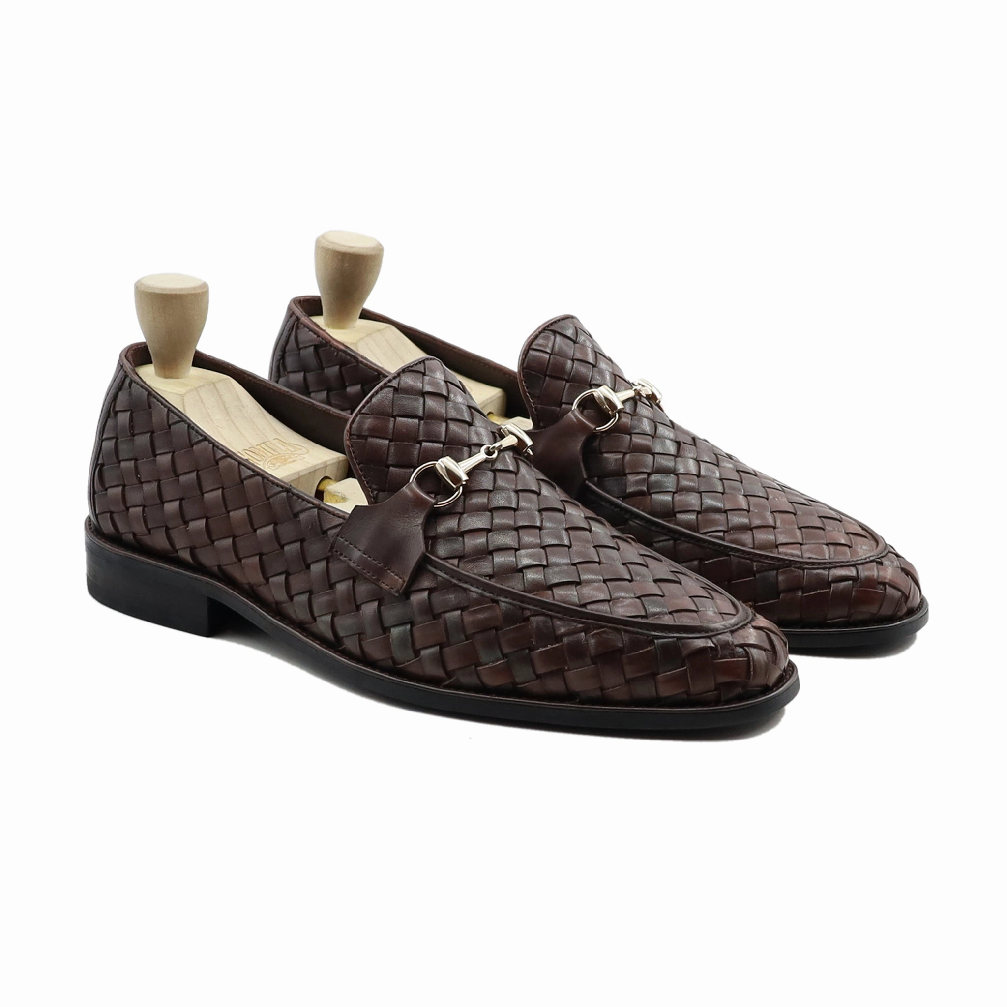Plume Loafers Engabreen - Men's Dark Brown Hand Woven Leather Loafer