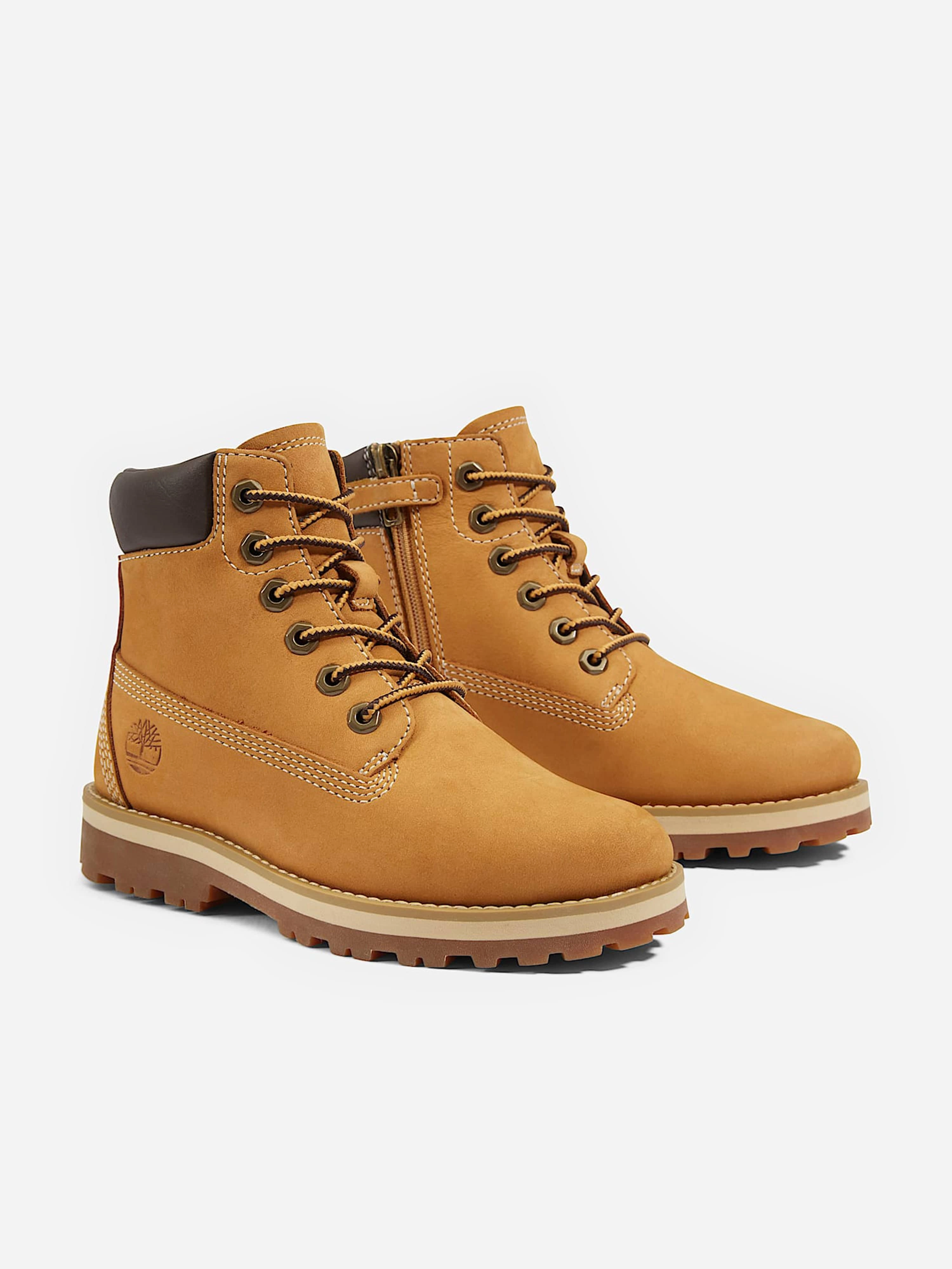 Timberland Kids Courma Mid Lace Up Boots in Beige Danner Mountain Boots