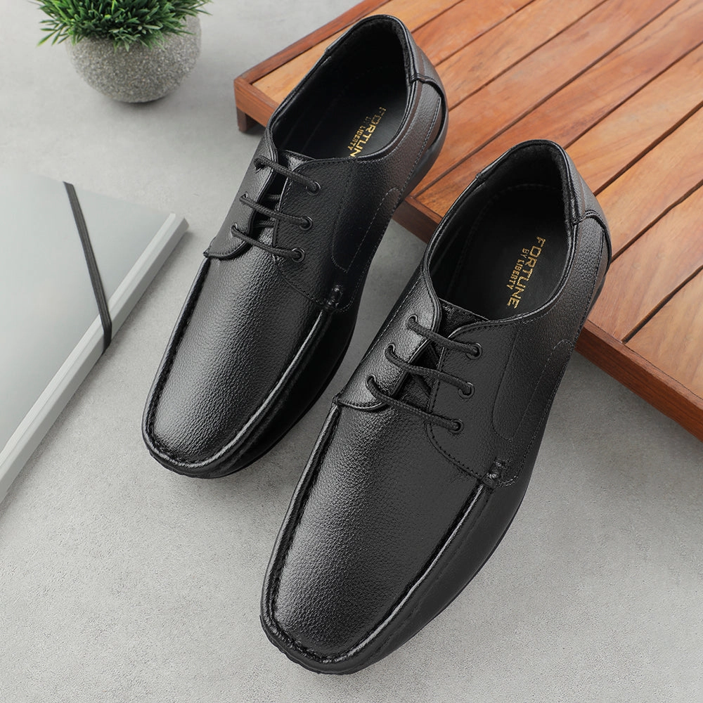 Fortune Black Lacing Formal Derby Shoes For Men HML-5E By Liberty Lace Up Heeled Shoes