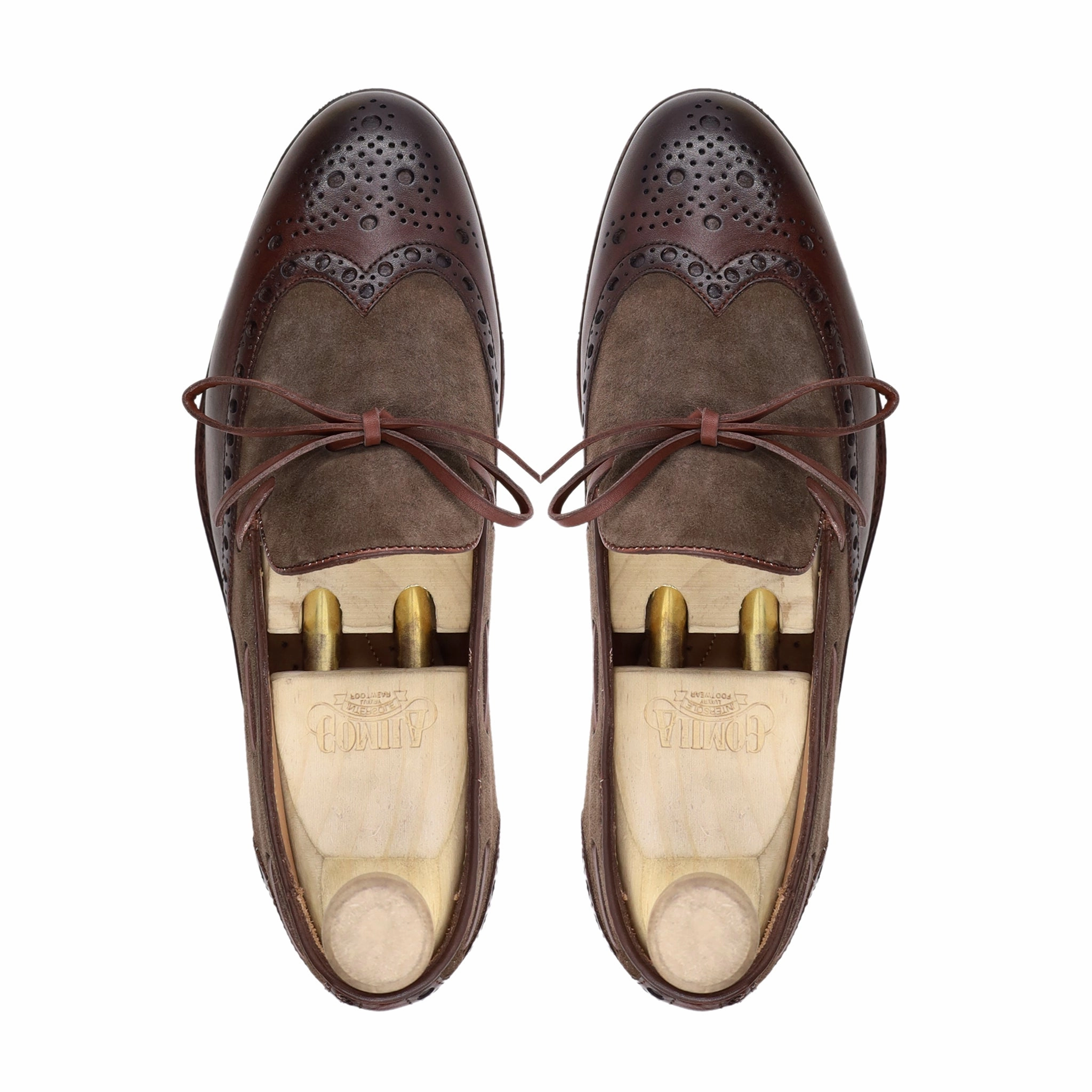 Rancourt Loafers Dubnion - Men's Brown Calf Leather and Kid Suede Loafer