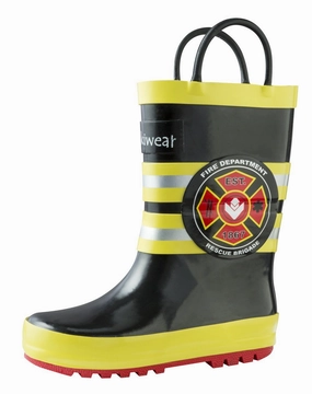 Barefoot Deck Boots Fireman Rescue Loop Handle Rubber Rain Boots