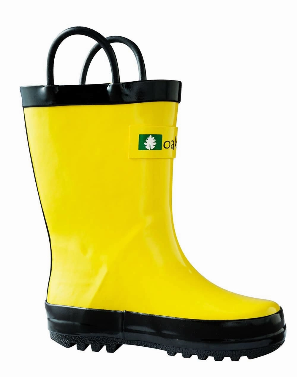Stylish Rain Boots Loop Handle Boots, Yellow & Black (Adult)