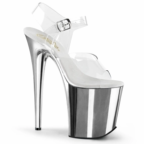 Jade Green Heels Flamingo-808 Silver Chrome, 8" Heels (Speed Heels)