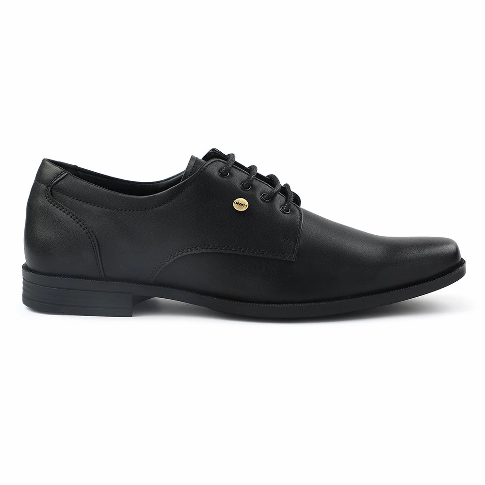 Fortune Black Formal Lacing Derby Shoes For Men BENSTOCK1E By Liberty Leather Lace-up Shoes