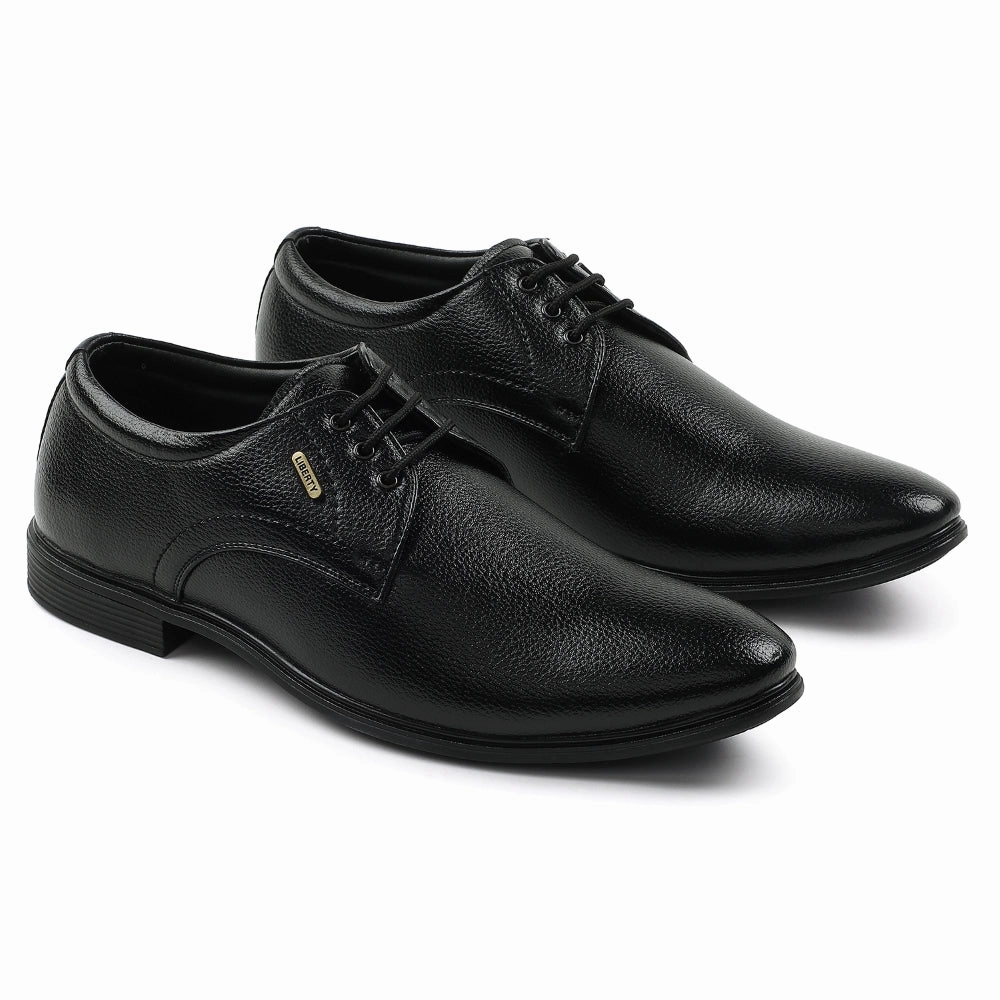 Soft Leather Lace Up Shoes Fortune Black Formal Lacing Derby Shoes For Men HOL-130E By Liberty