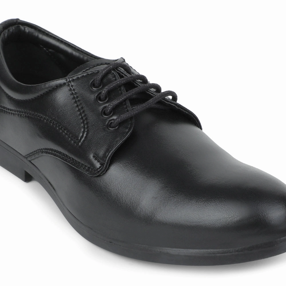 Fortune Black Formal Lacing Derby Shoes For Men MAJESTIC-1 By Liberty Lace Up Front Shoes