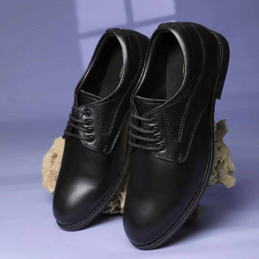 Elphie Lace Up Ballet Shoe Fortune Black Formal Lacing Derby Shoes For Men MAJESTIC-1 By Liberty