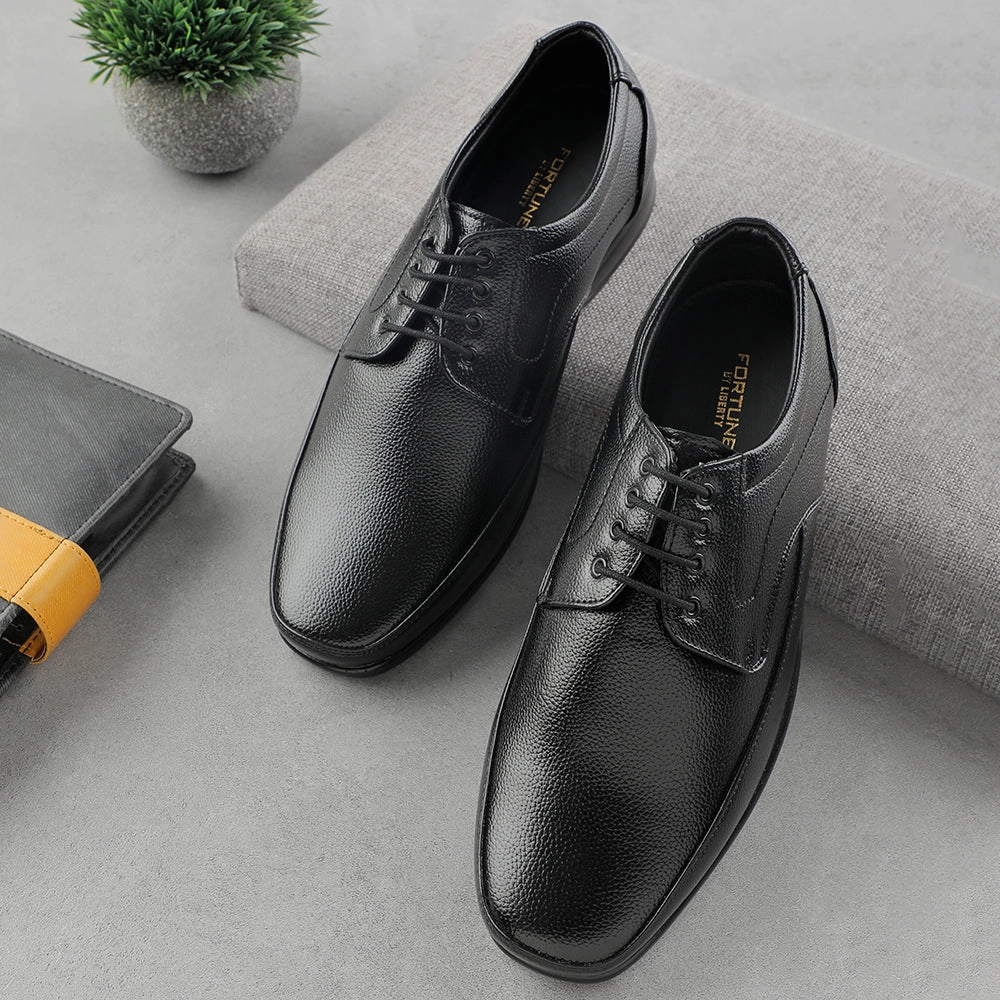 Extra Wide Lace Up Shoes Fortune Black Lacing Formal Derby Shoes For Men HML-6E By Liberty