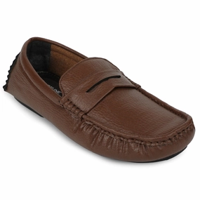 Fortune Brown Formal Loafers For Men CLASSIK-2E By Liberty Loafers Wide
