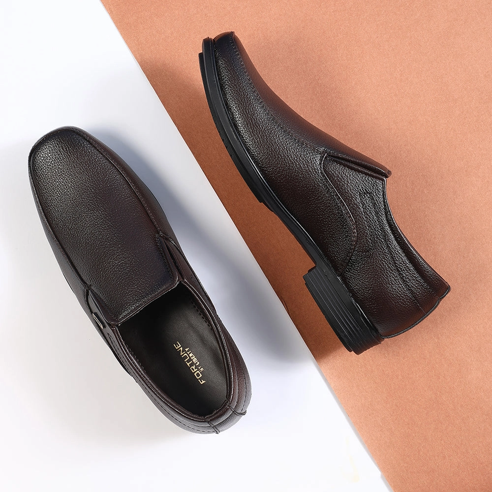 Fortune Brown Formal Non Lacing Moccasin For Men H202-02 By Liberty Climbing Shoes Shallow Heel Morton's Toe