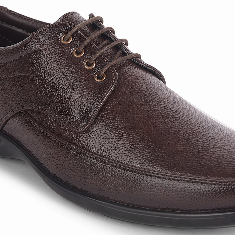 Fortune Brown Lacing Formal Derby Shoes For Men HML-5E By Liberty Allander Lace Up Shoes