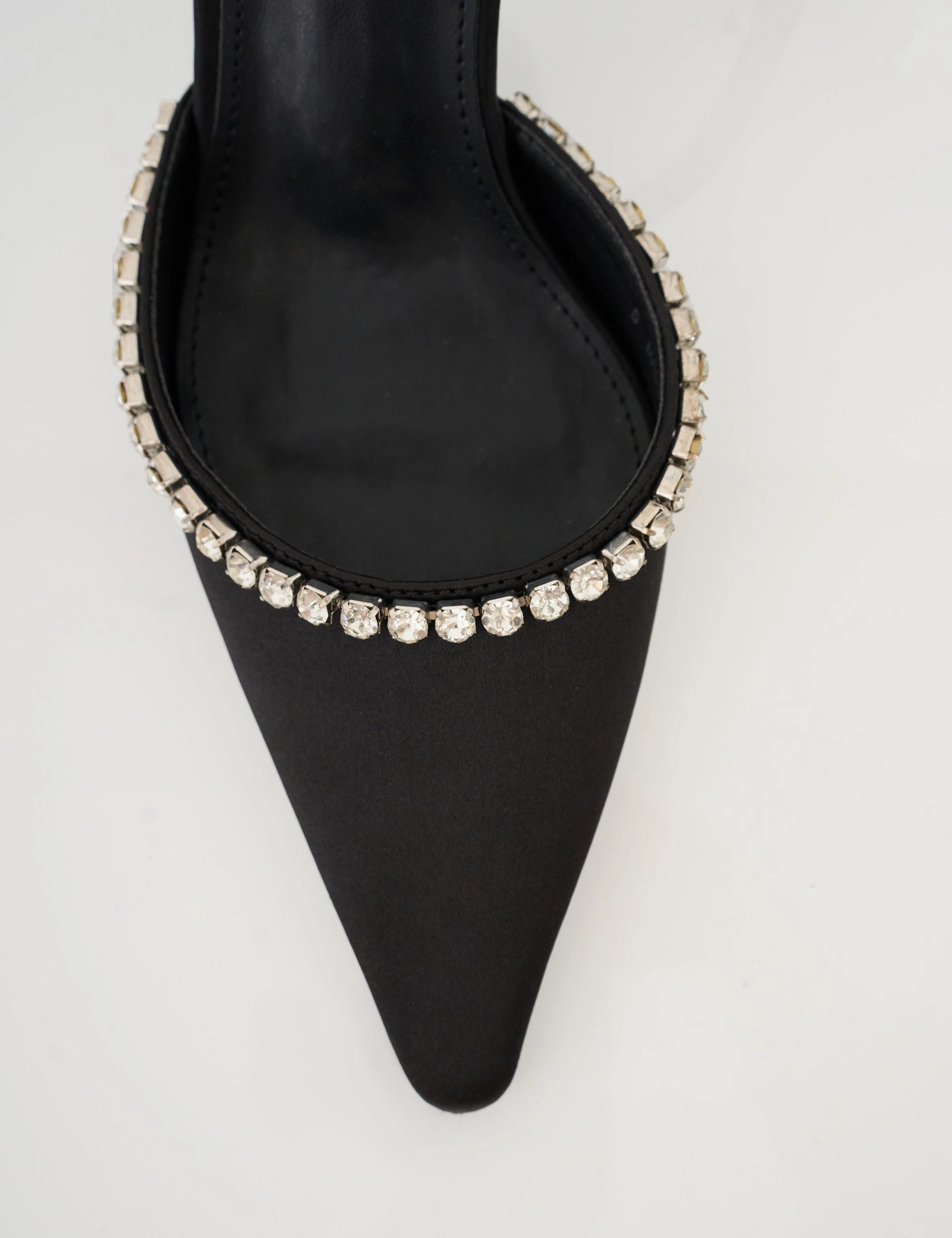 Iridescent High Heel Shoes Frankiee Black Diamante Court High Heels