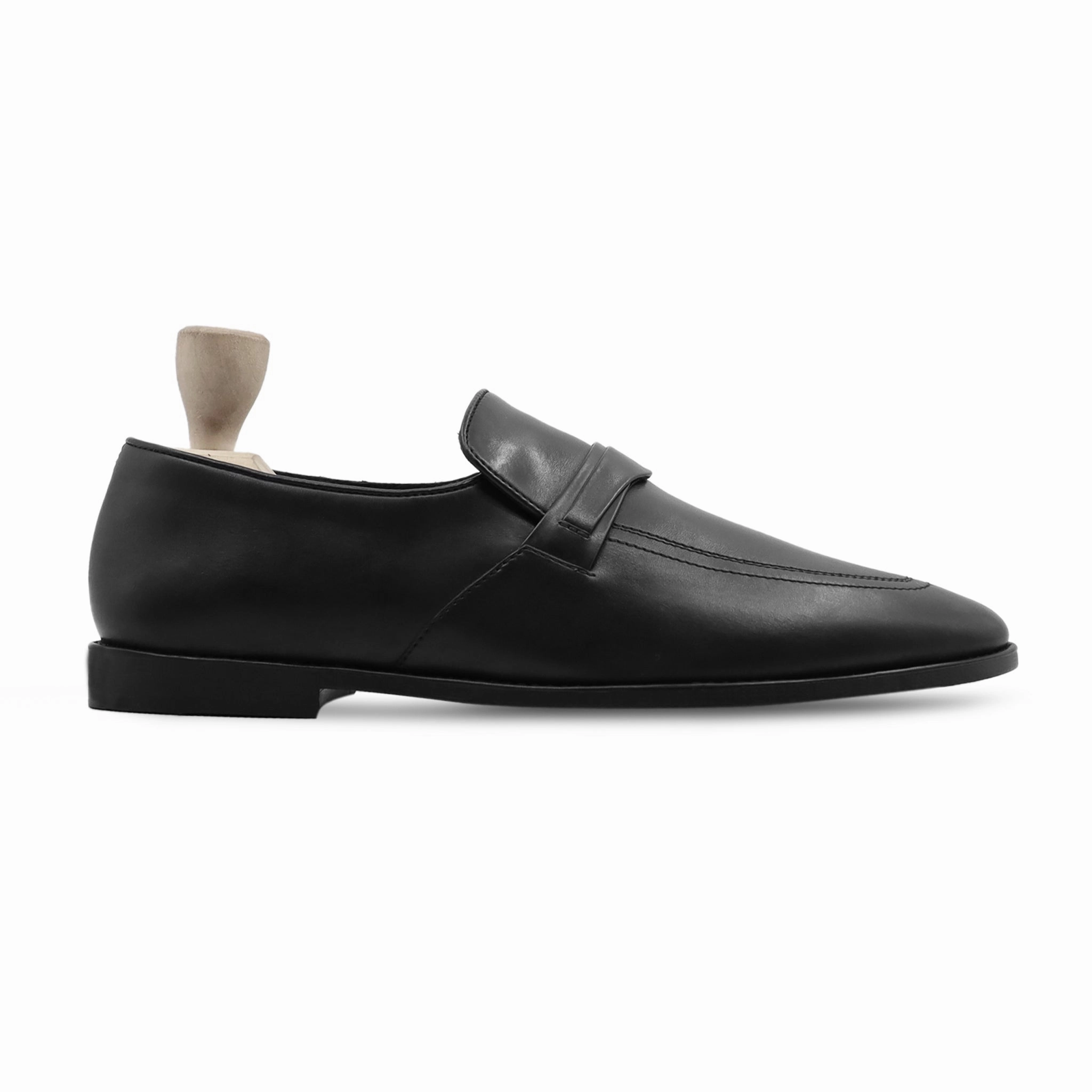 Fresno - Men's Black Calf Leather Loafer Cowboy Loafers
