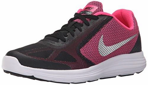 Girls Revolution 3 Running Shoe Gs Blackmetc Silverhyper Pinkwhite 6 M US Big Kid On Trail Run Shoes