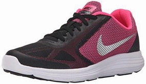 Girls Revolution 3 Running Shoe Gs Blackmetc Silverhyper Pinkwhite 6 M US Big Kid Running Shoes Images