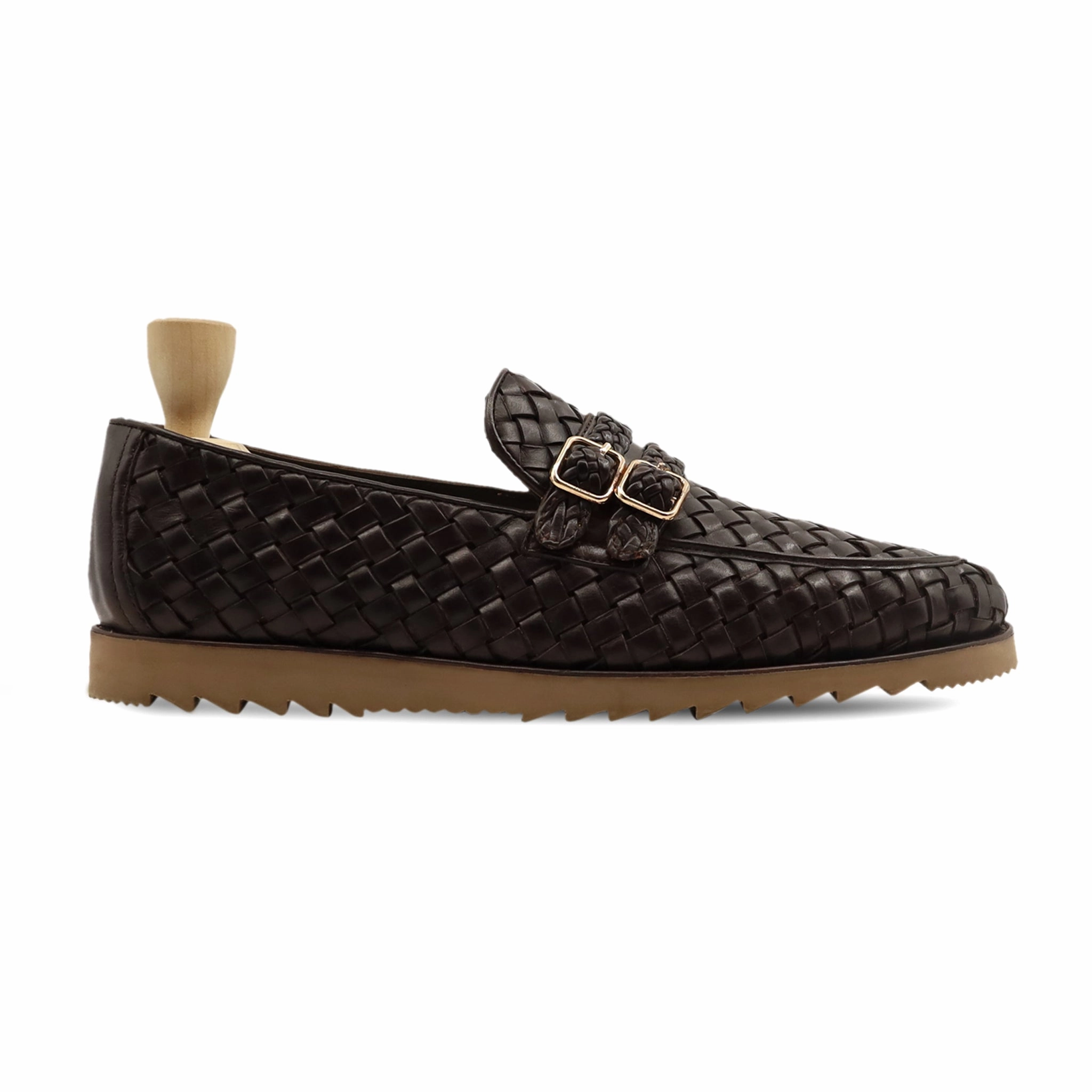 Images Of Penny Loafers Glendale - Men's Dark Brown Hand Woven Calf Leather Loafer