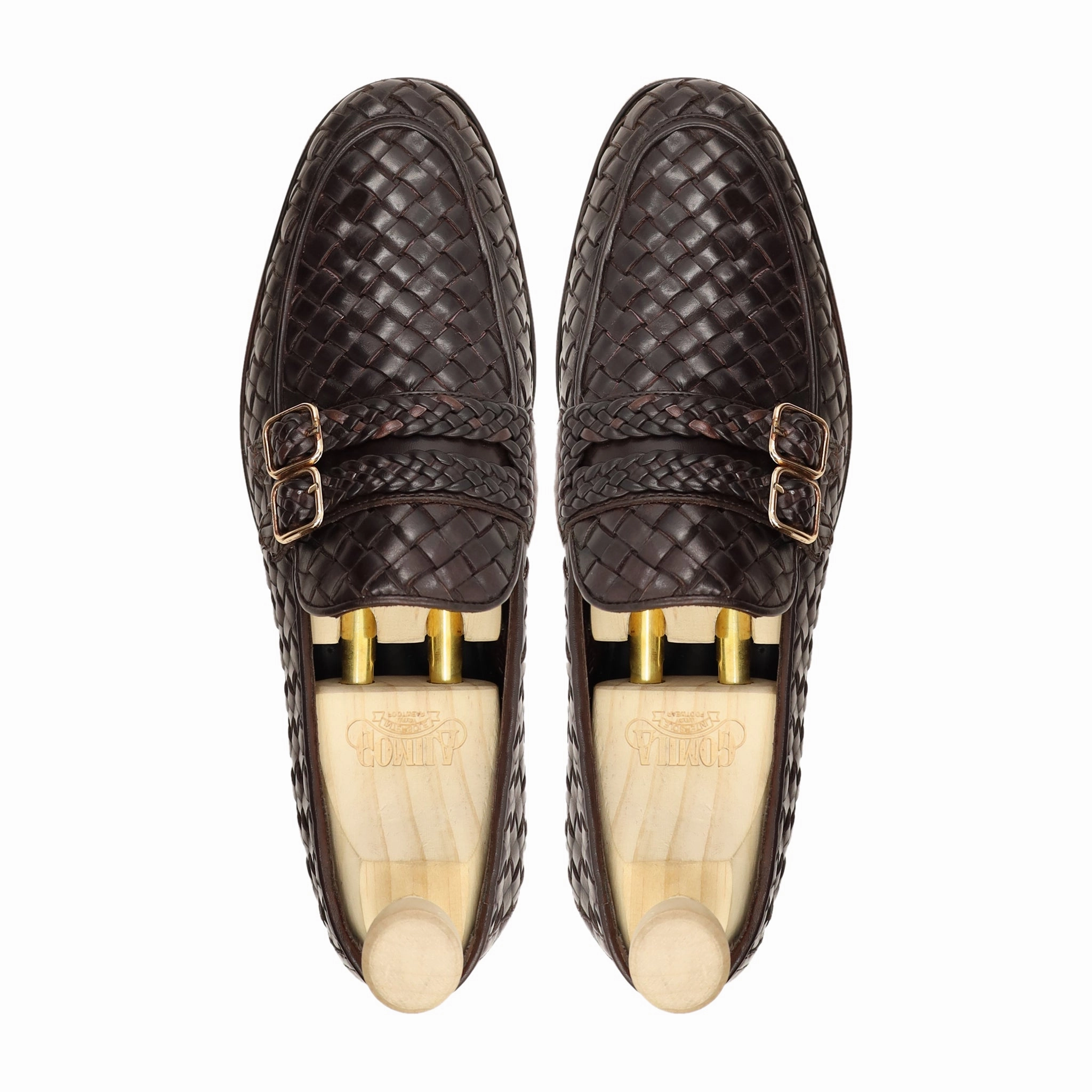 Glendale - Men's Dark Brown Hand Woven Calf Leather Loafer Dress Loafers Slip On Casual Driving Loafer