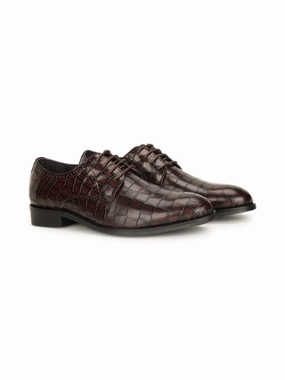Fancy Ways To Lace Up Shoes Godfrey Croco Lace Up Derby Shoes
