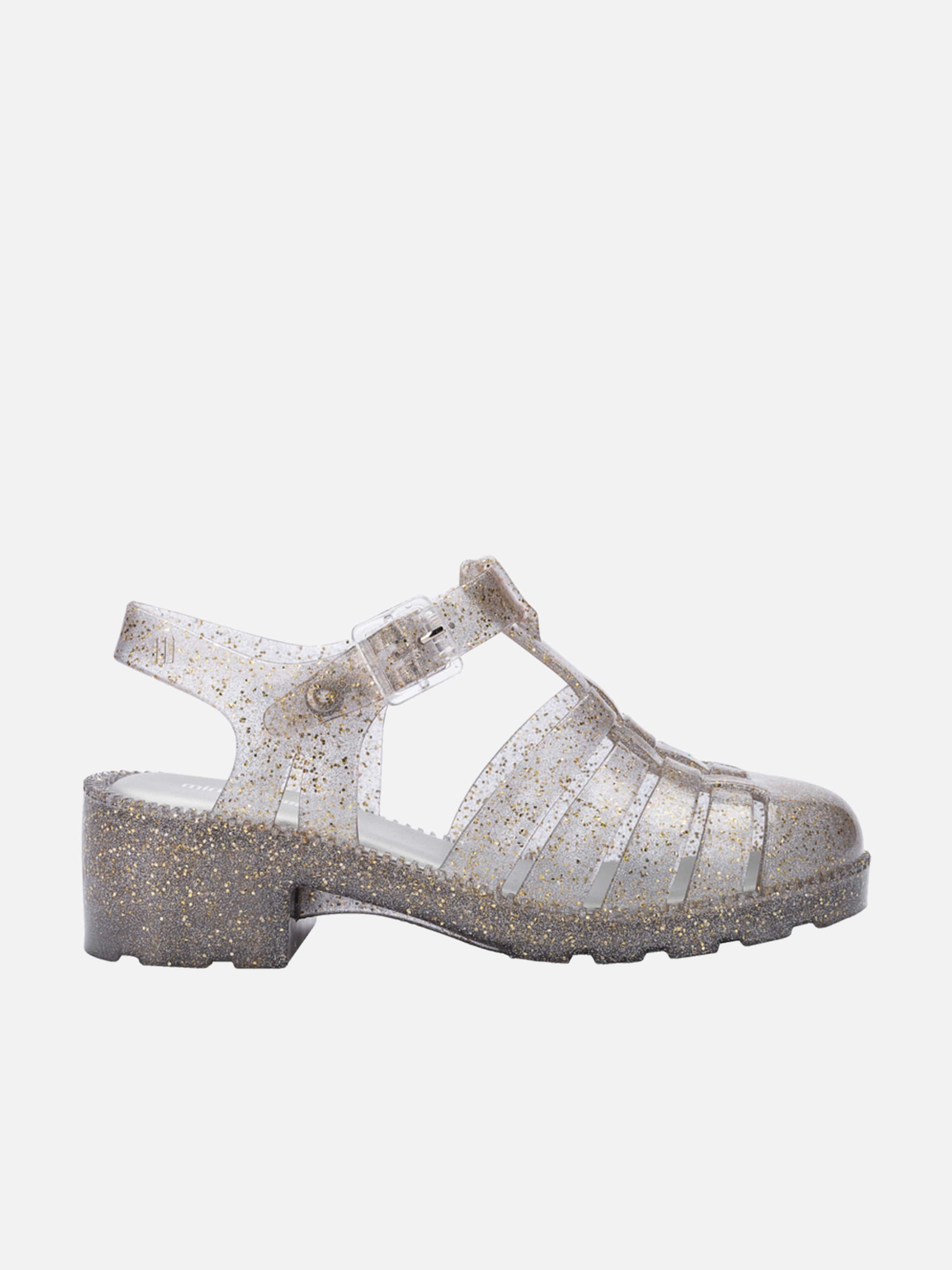 Coral Sandals Mini Melissa Girls Possession Heel Sandals in Silver