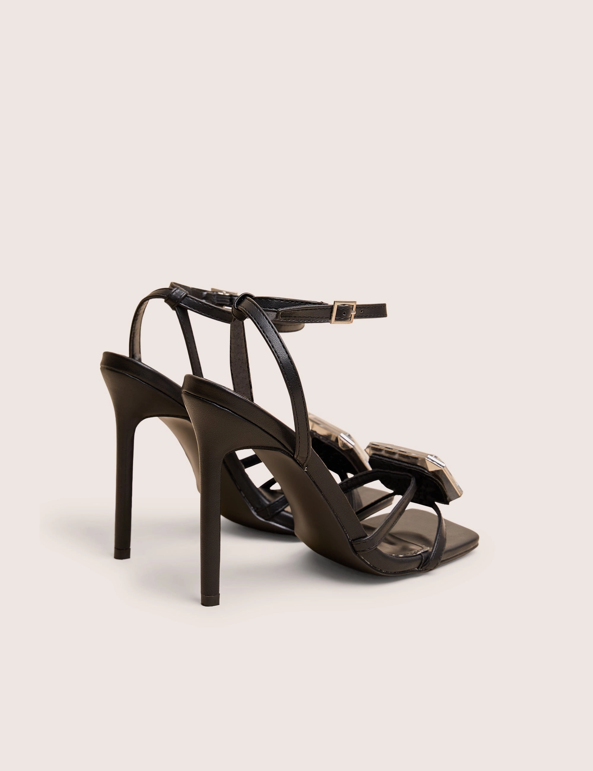 Vela Black Jewel Detail High Heel High Heel Shoe Sale