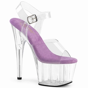 7 Inch Heel ADORE-708 Clear Lavender Clear High Heels Shoe