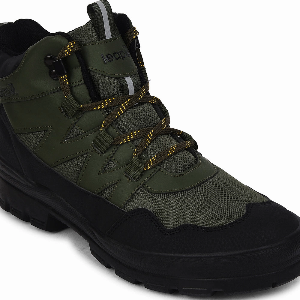 Best Hiking Shoes For Multi Day Hike Leap7x Olive Green Sports Lace-Up Trekking Shoes For Men DRAWNER-1E By Liberty