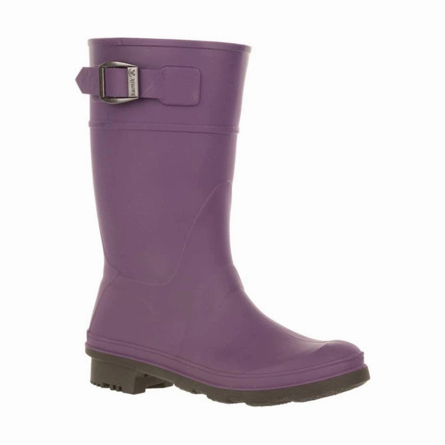 Waterproof Shoes For Snowshoeing Kamik Kids' Raindrops Waterproof Rain Boots - Eggplant