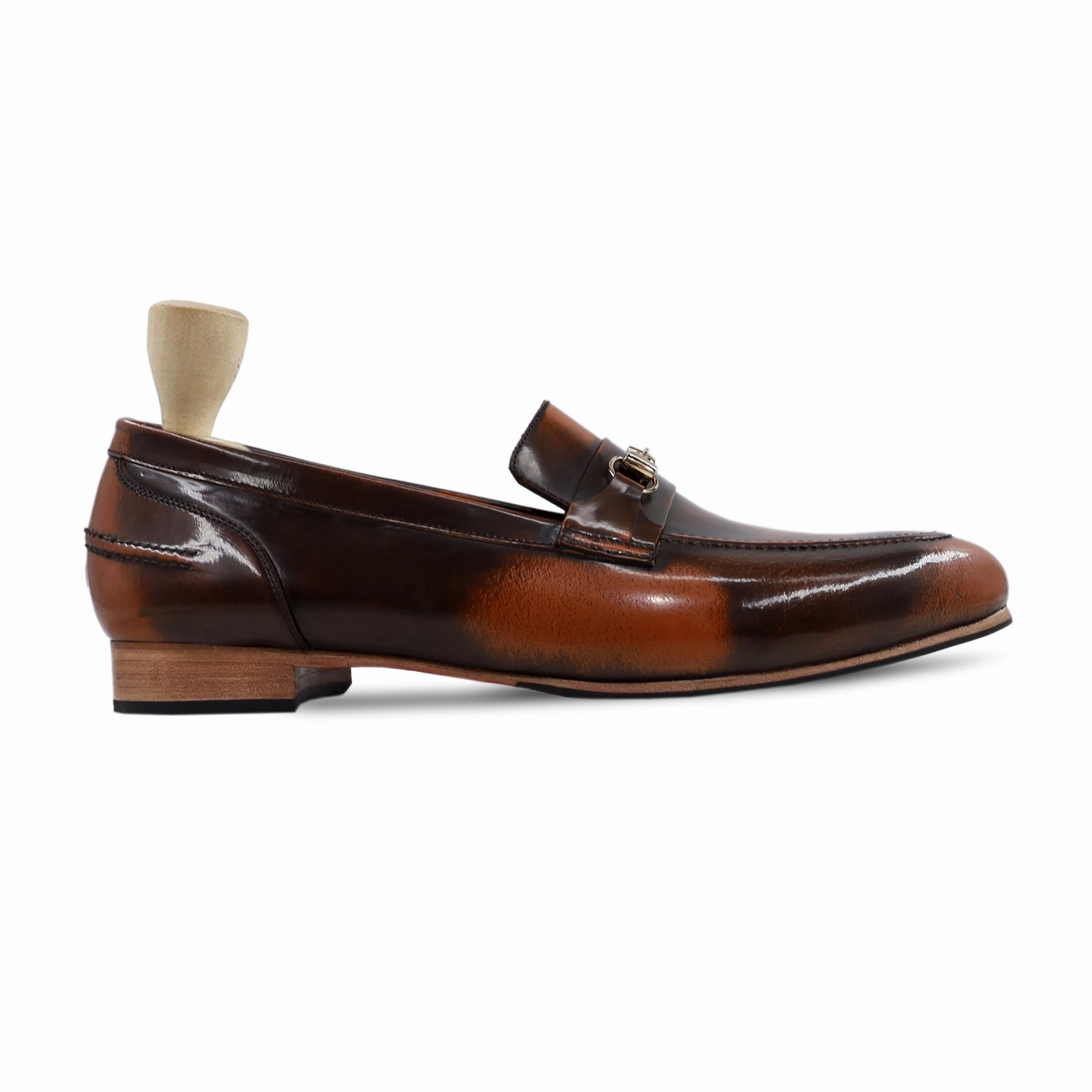 Stacy Adams Slip On Loafers Hardin - Men's Burnished Tan Box Leather High Shine Loafer