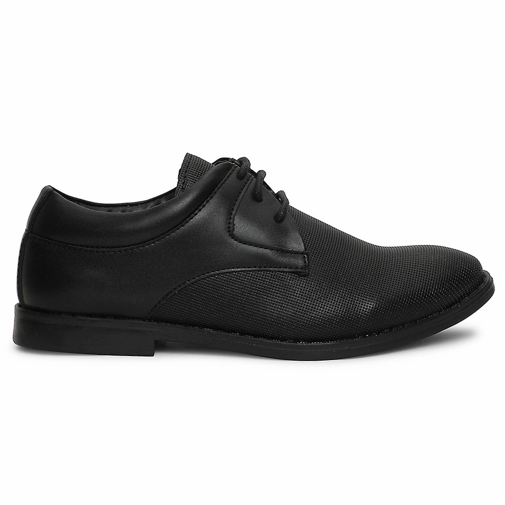 Healers Black Formal Lacing Derby Shoes For Men DERBO-10E By Liberty Silver Lace Up Shoes