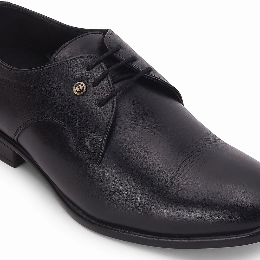 Healers Black Formal Lacing Derby Shoes For Men SCL-12 By Liberty Chunky Shoes