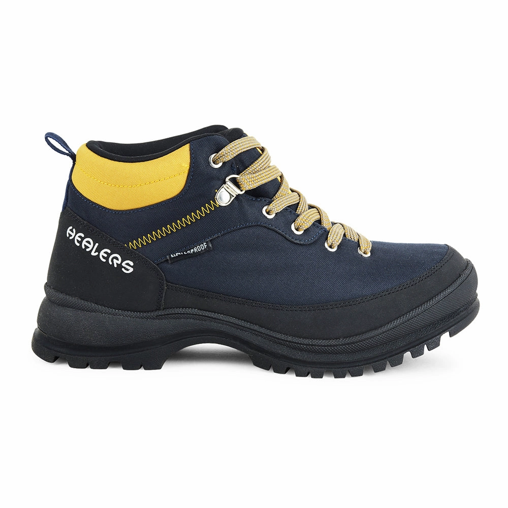 Healers Sports Trekking Navy Blue Lacing Shoes For Men RACE-1 By Liberty Barefoot Hiking Shoes Waterproof