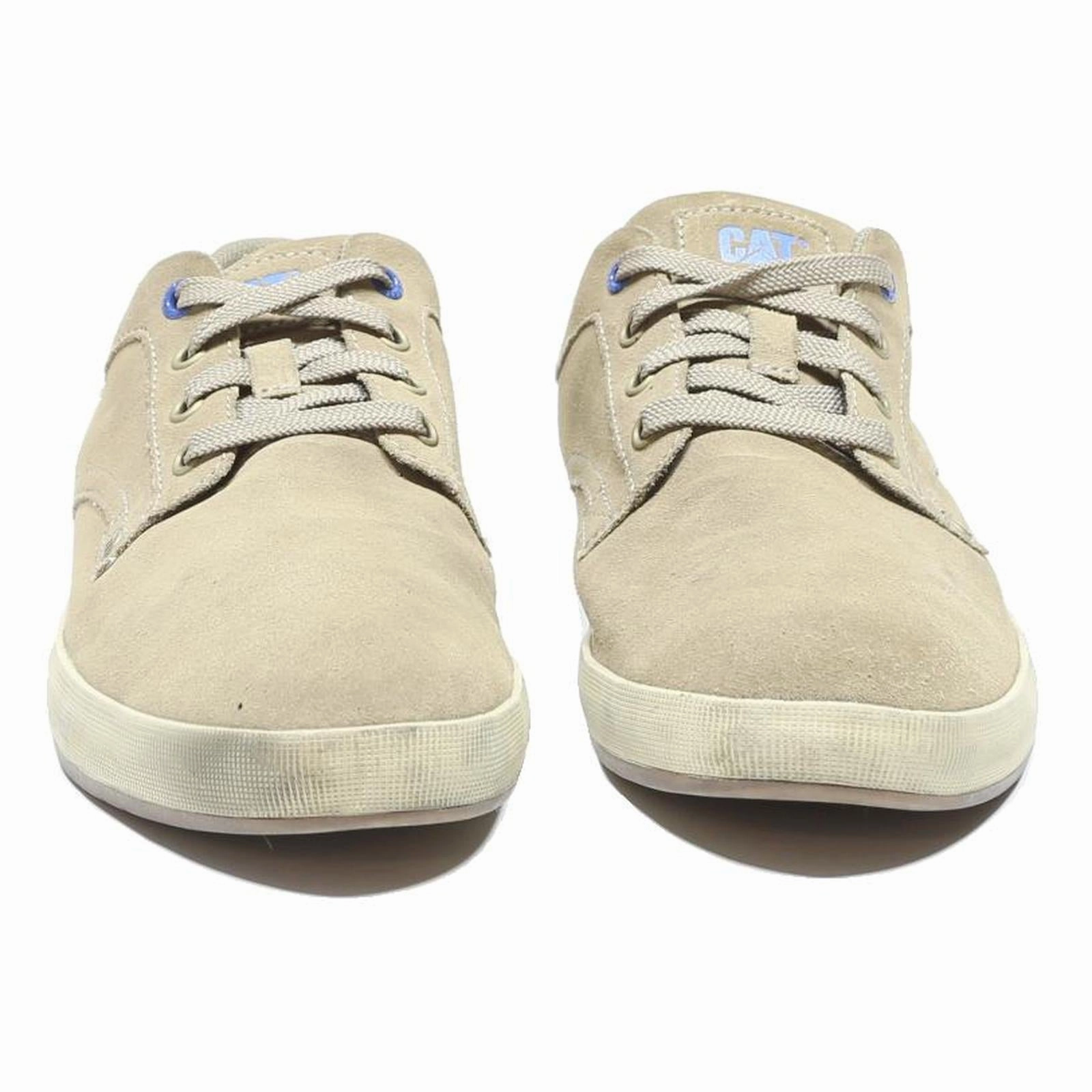 CAT Mens Casual Lace-Up Leather Shoes Beige UK 8 Comfortable Everyday Footwear Business Casual Comfortable Shoes