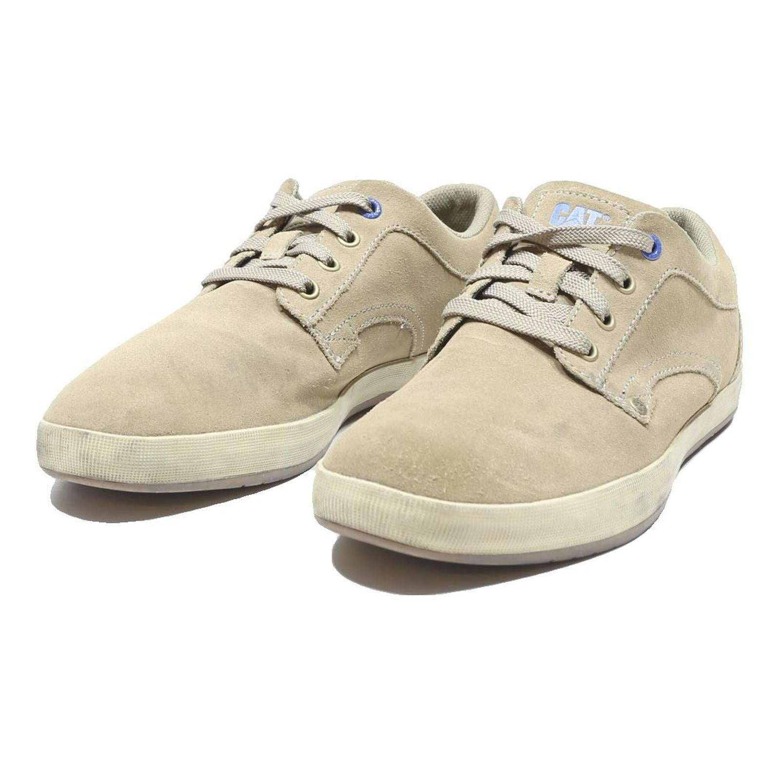 Best Running Shoes For Casual Runners CAT Mens Casual Lace-Up Leather Shoes Beige UK 8 Comfortable Everyday Footwear