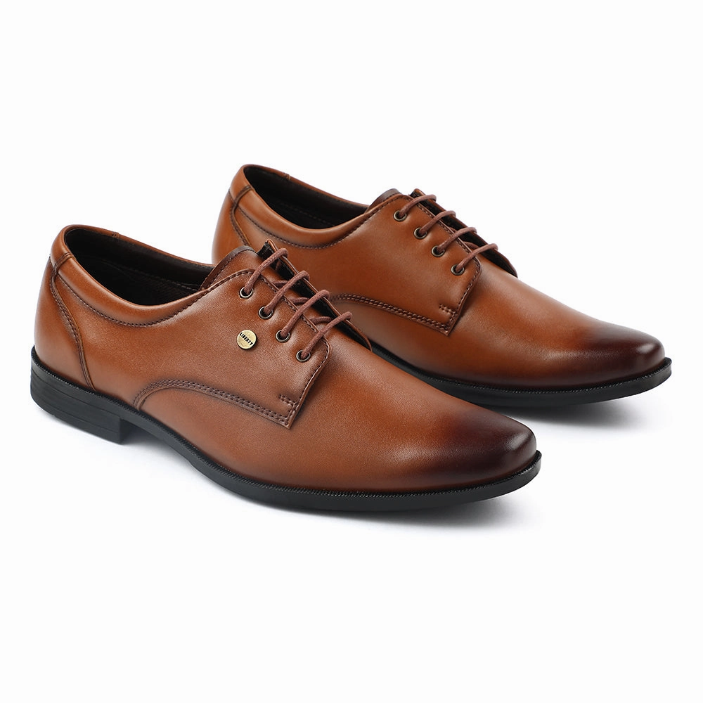 Fortune Tan Formal Lacing Derby Shoes For Men BENSTOCK1E By Liberty Shoes Lace Up Heels