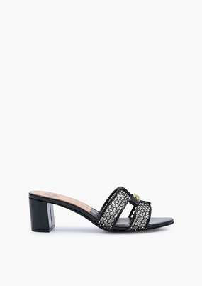 High Platform Heels Hey Mid Mesh Black