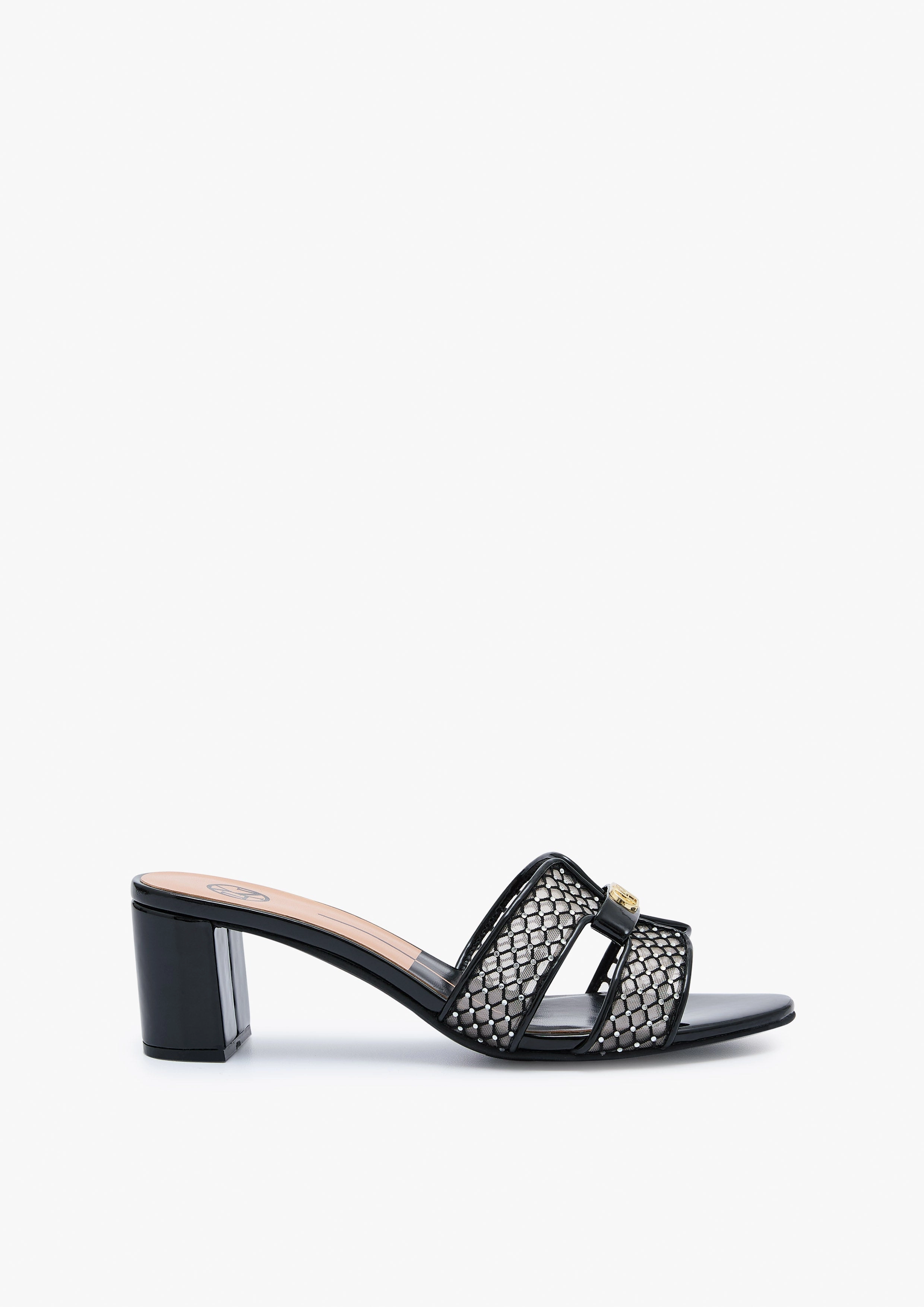 Gold High Heels Hey Mid Mesh Black